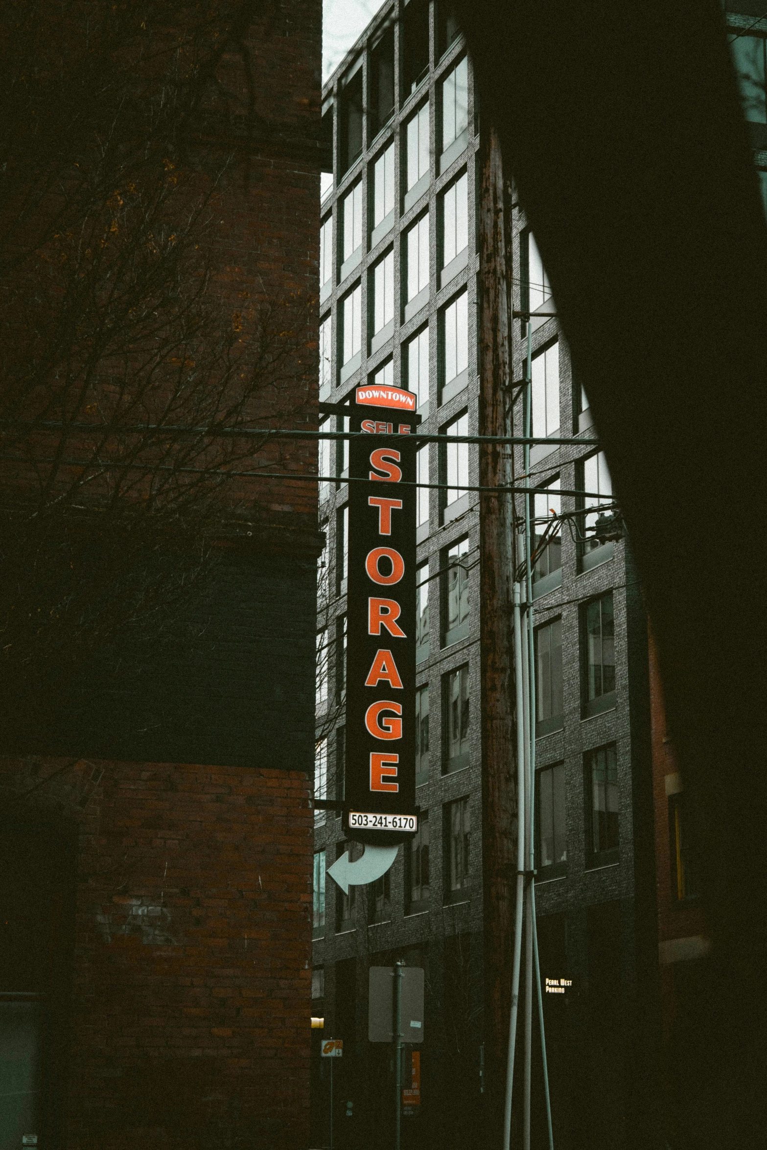 a sign for a large grocery store in the city