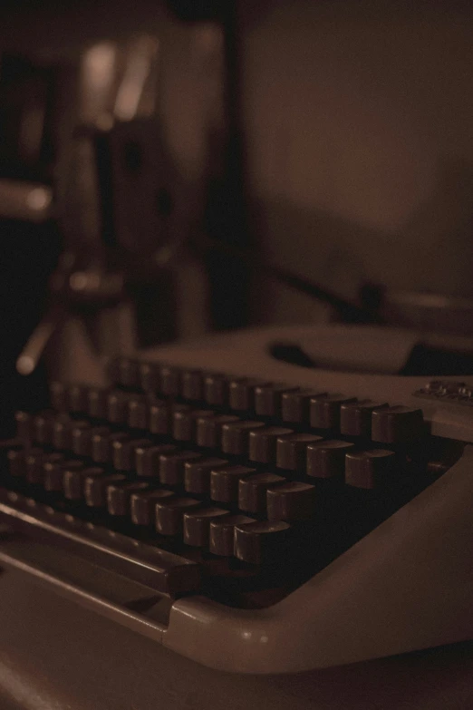 closeup of the keys on a vintage typewriter