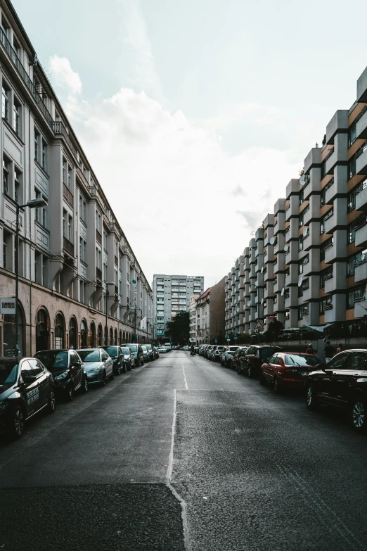 there is a street in the middle of the city