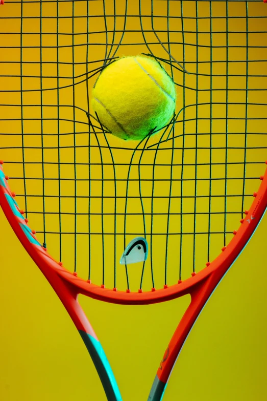 a tennis racquet and ball attached to a racket