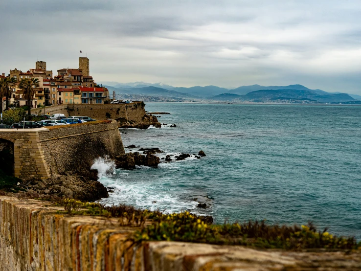 the view of some small houses on the shore