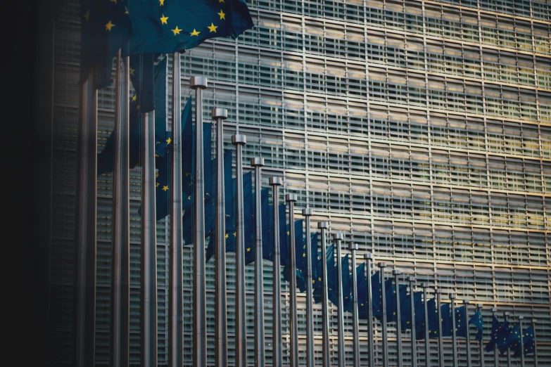 the european union flag flies next to the european union european union