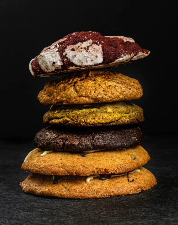 a stack of cookies is shown in this pograph