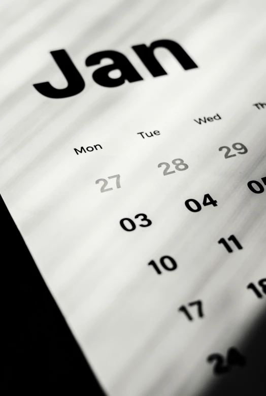 an image of a calendar with the date january