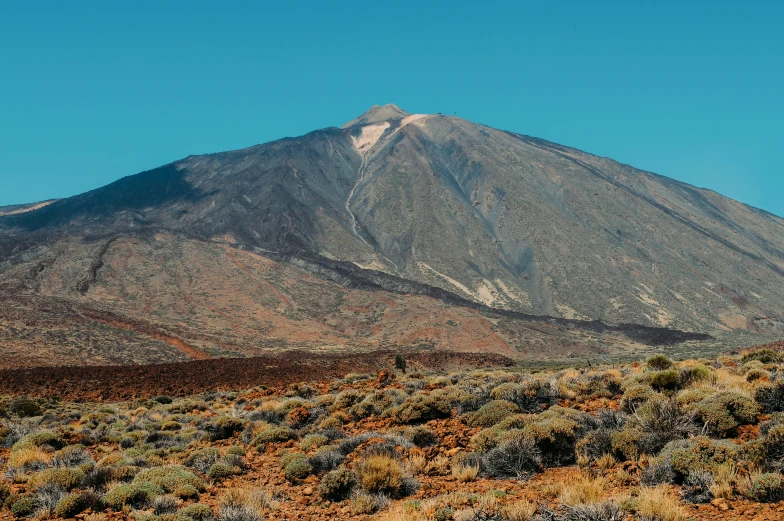 a view of a mountain and a desert