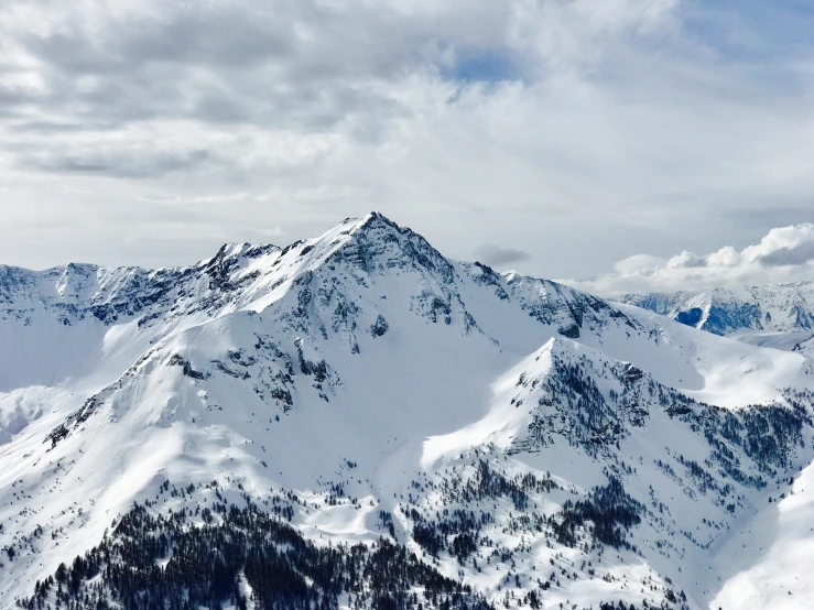 some mountains with a bunch of snow on it