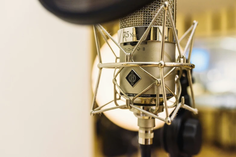 a studio microphone is next to a microphone mic