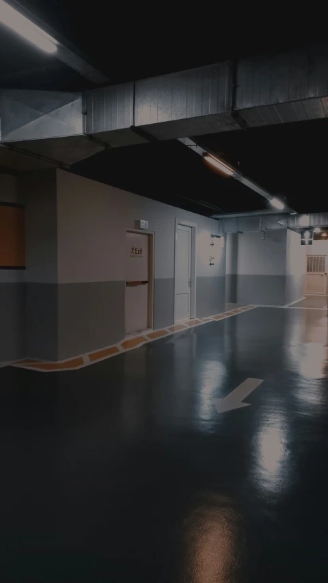 an empty parking garage with no people around