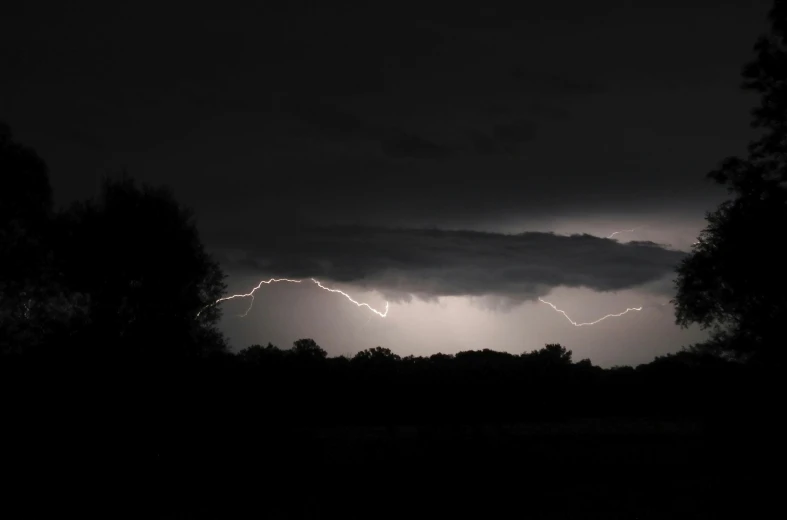 dark storm clouds in sky with lights above