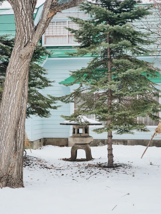 an image of a bench in the snow