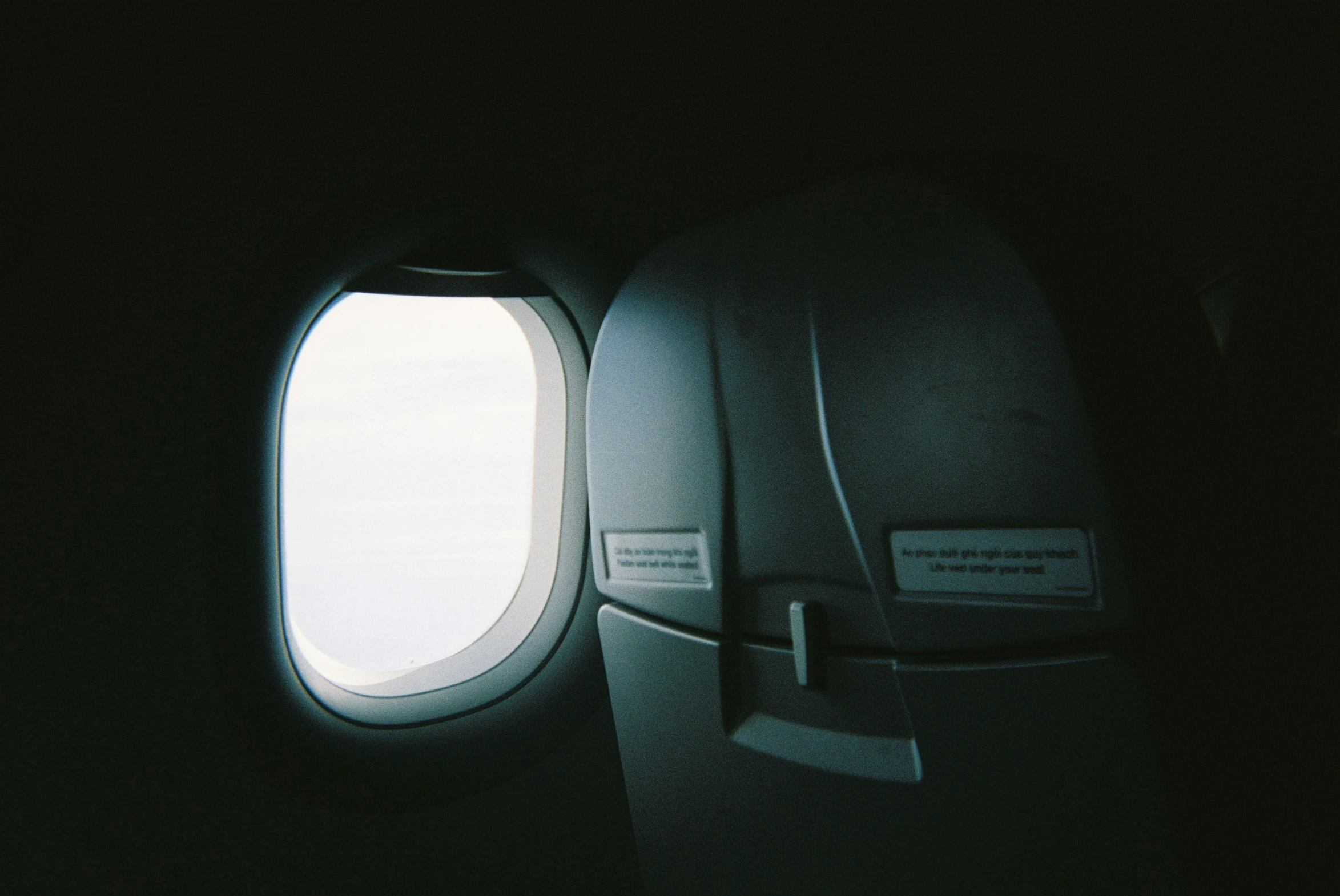 looking out a plane window at a distant horizon