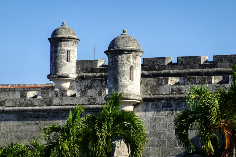 there is an old castle that has many windows