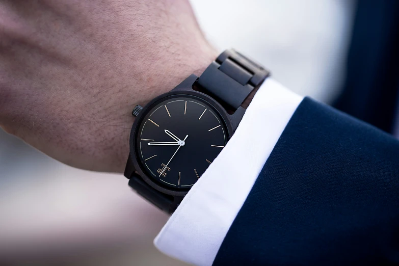 a man in a suit and black watch