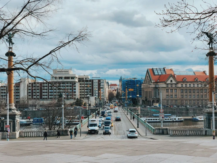 the streets of a city with cars on it