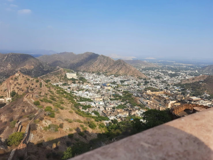 a large city is shown in the distance