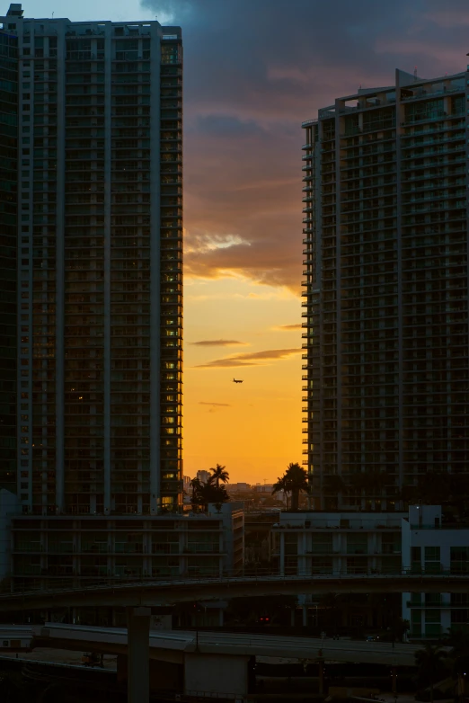 a group of buildings in the city