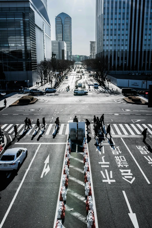 a large street with a lot of traffic on the road