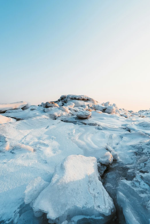 there is a very thick expanse with some ice on top of it