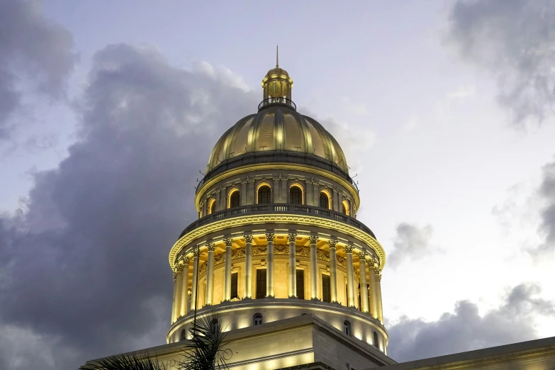 the dome of an old building at twilight