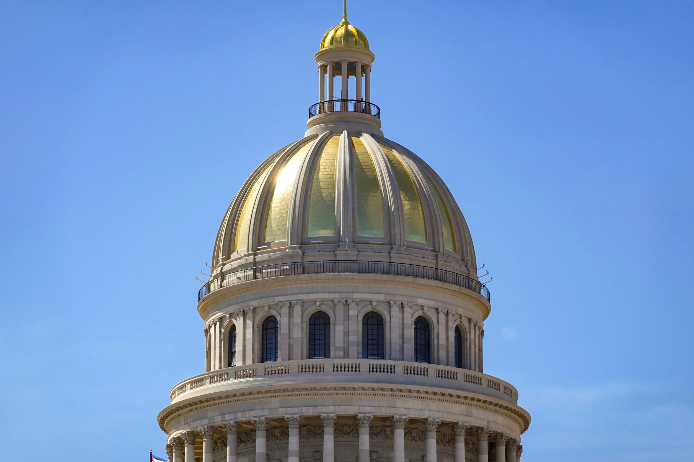 the dome is white with a gold dome top