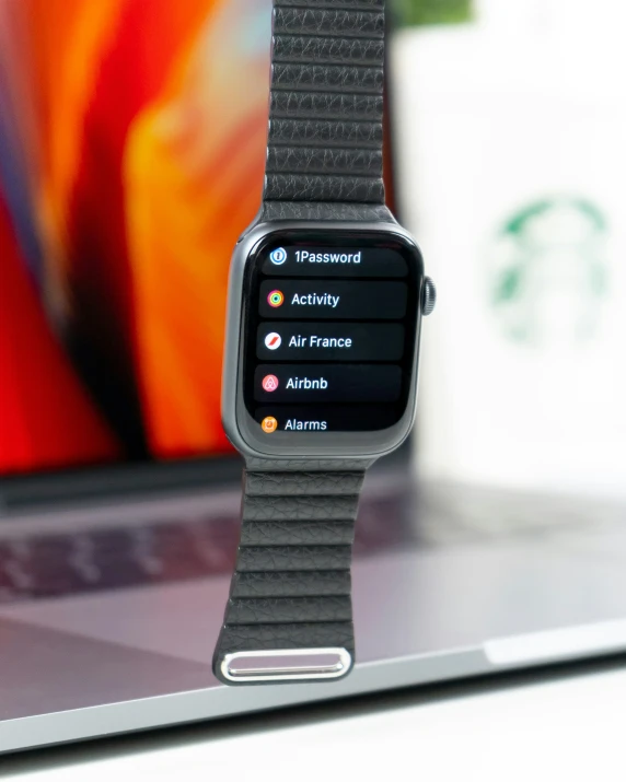 apple watch with reminder icons displayed