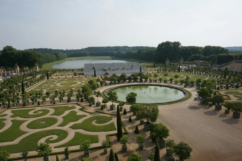 a garden is displayed in an aerial view