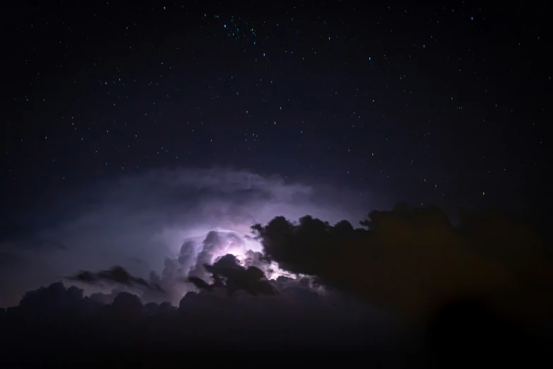 dark and stormy night sky with bright lightning