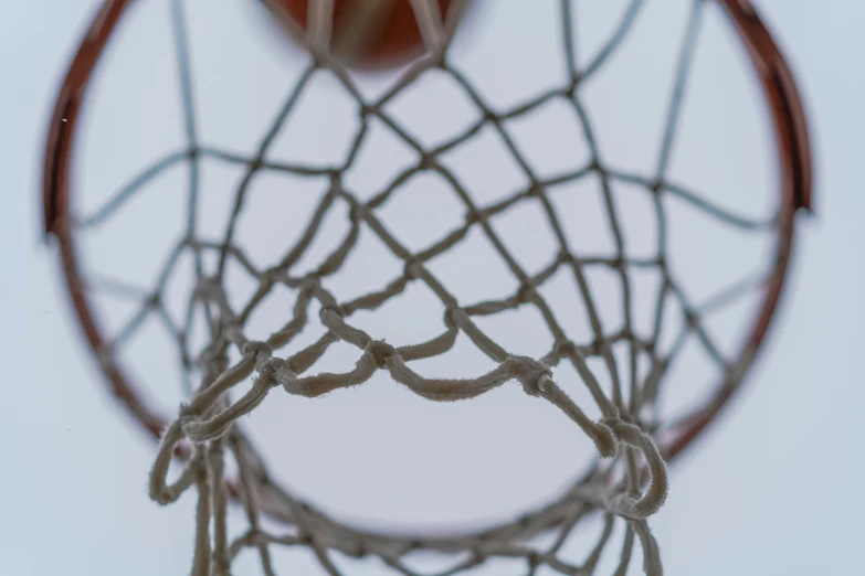 an apple sitting on top of a net