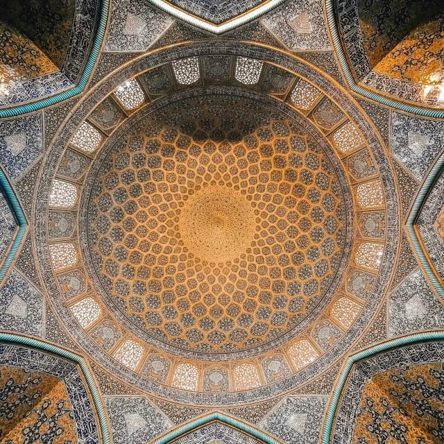 the top view of a dome made up of various shapes