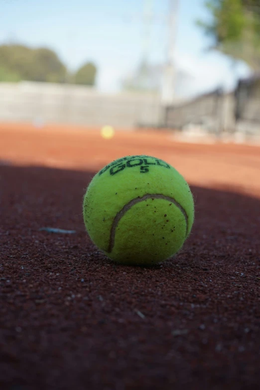 a tennis ball sitting on the ground