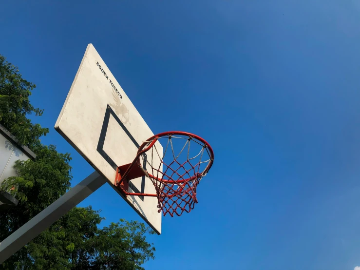 a basketball net and an outside basketball hoop
