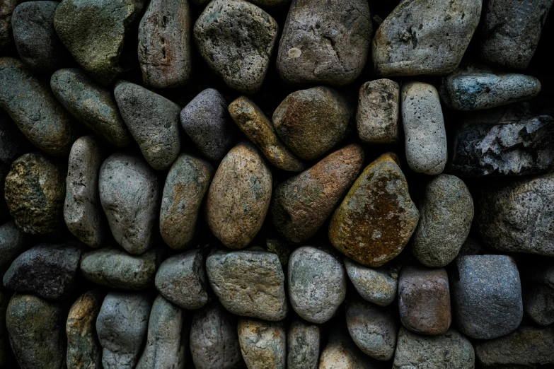 rock wall made from various sizes and shapes