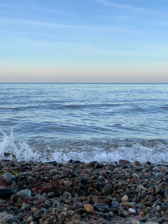 water with a large body of water in the distance