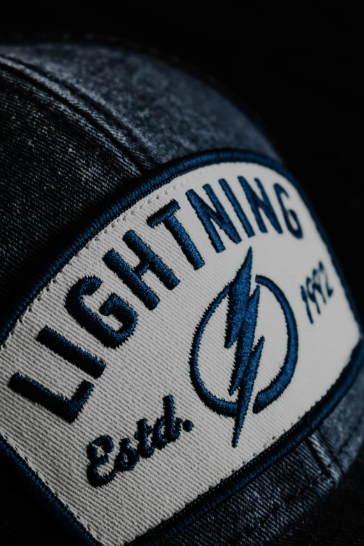 a cap that has lightsening on the front