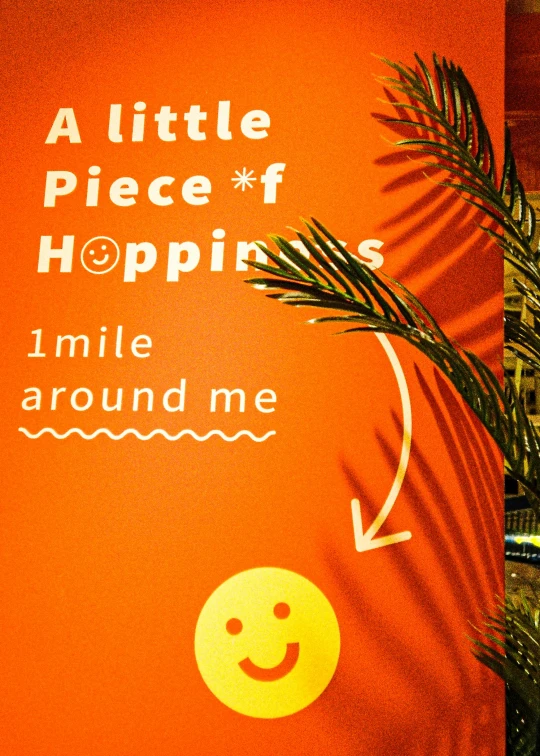 an orange poster on the wall of a store with the words a little piece of hopies