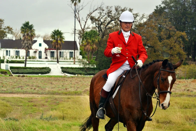 man riding horse in open field of grass