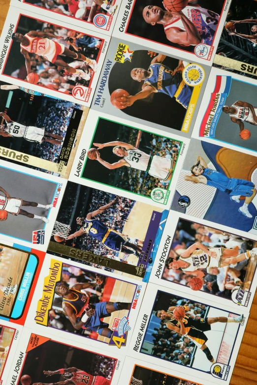 the basketball card with different players printed on it