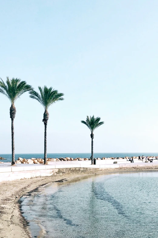 the beach is clean and empty of people