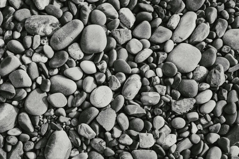 black and white pograph of rocks