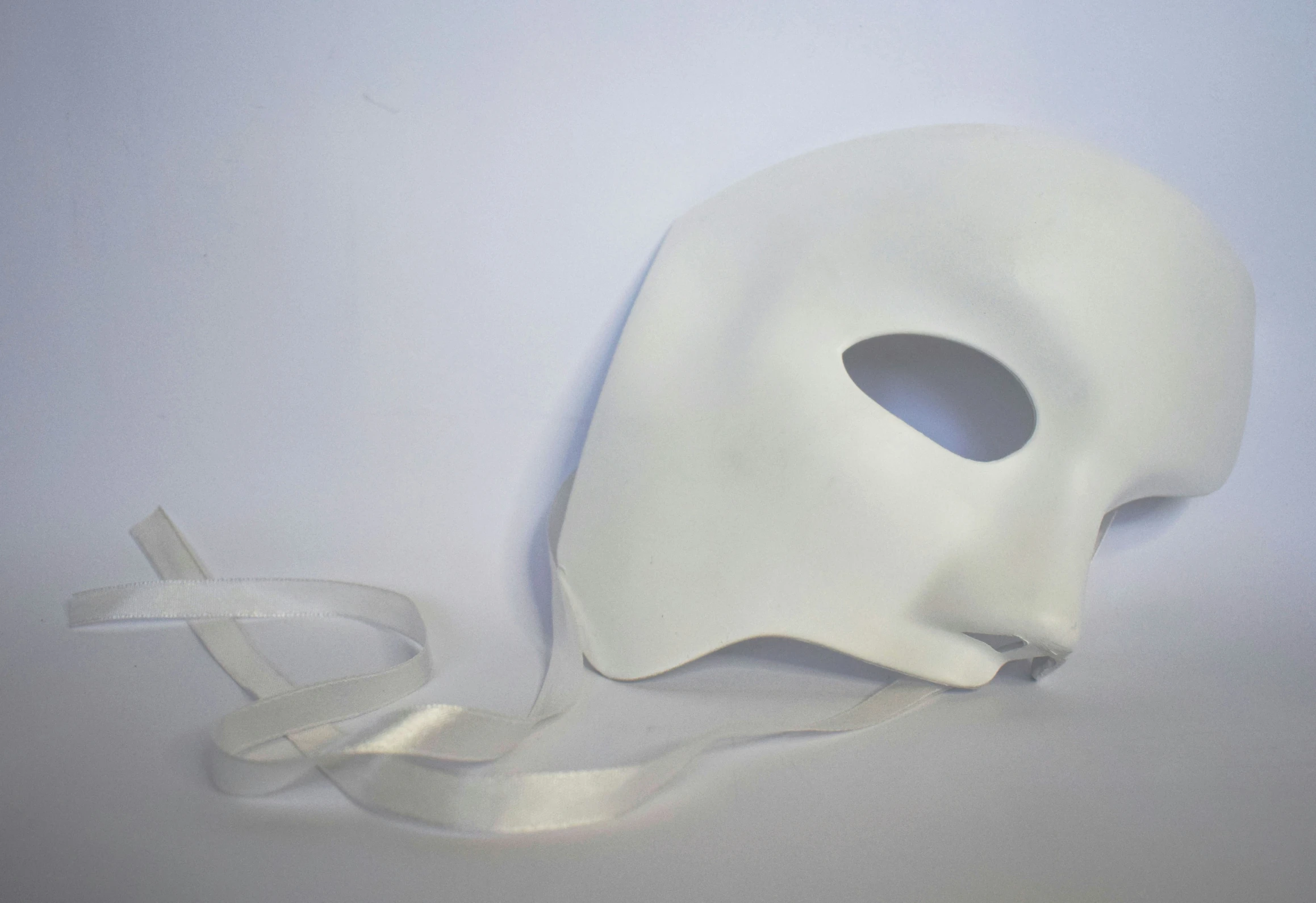 a white mask is shown on the ground