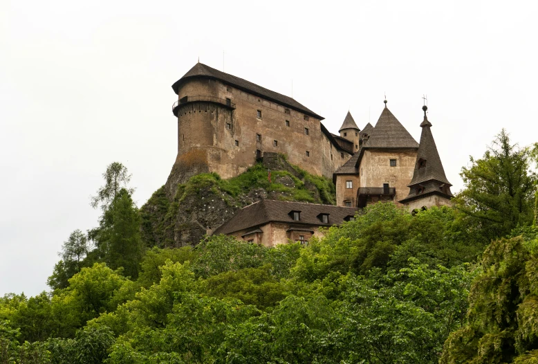 a castle on a hill with a lot of trees