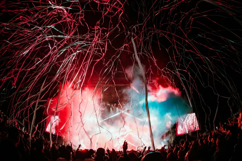 some very big colorful fireworks in the sky