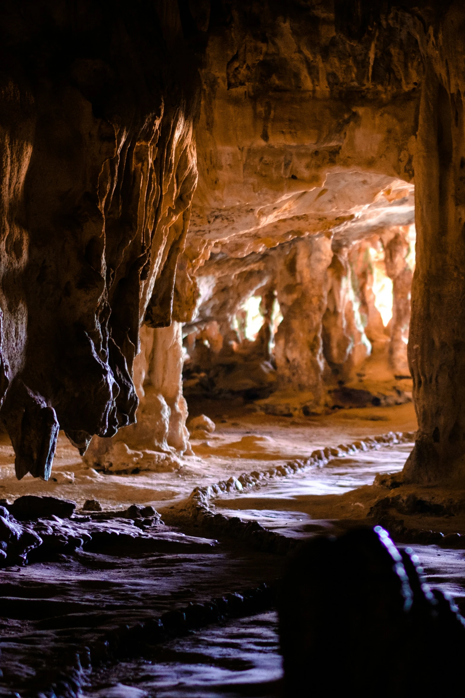 a cave with some water inside of it