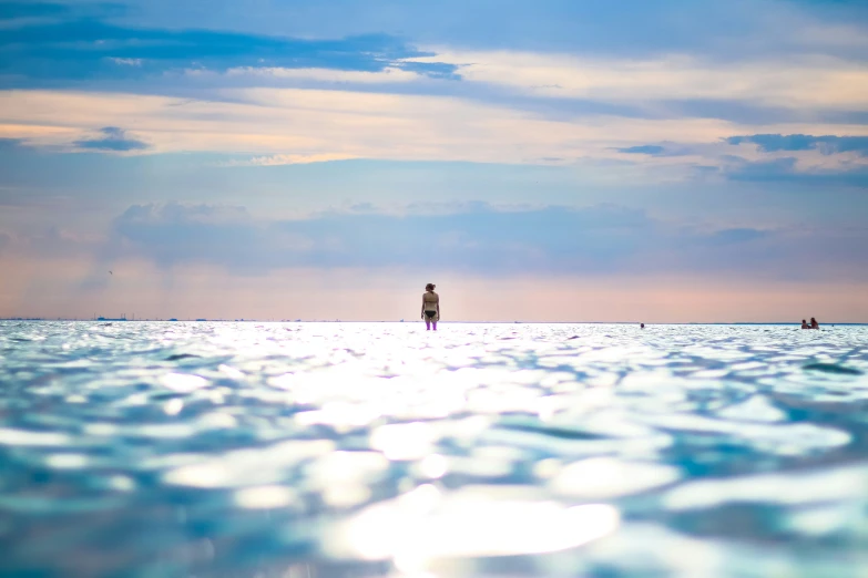 the sky has no clouds and no one is standing there