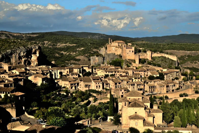 some very pretty houses on the hillside