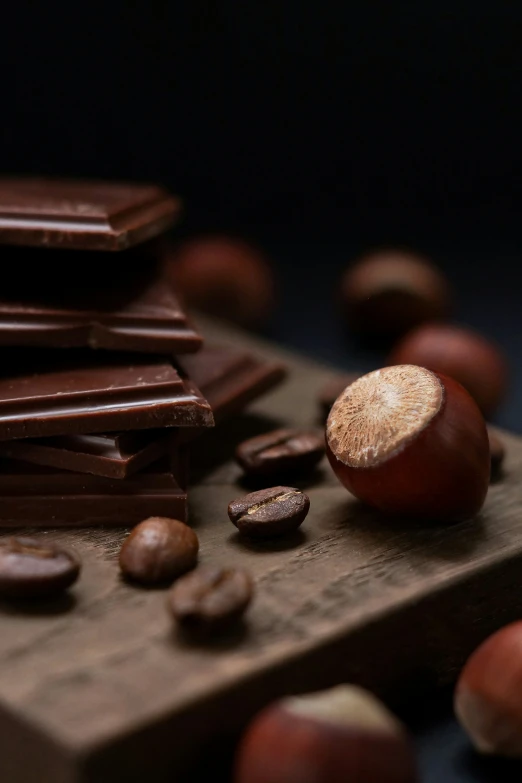 dark chocolate pieces, walnuts, and other nuts