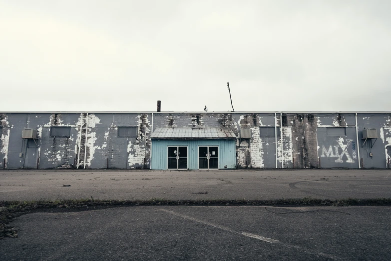 an empty building has been painted with graffiti