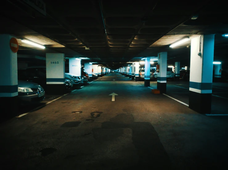 there is parking in the dark and the car goes to the station