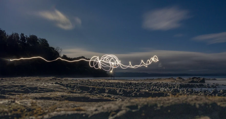 a couple of string lights that are being strung into a line