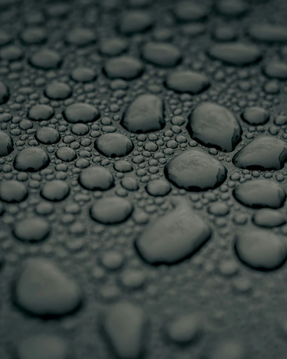 a group of droplets sit on the surface of an object